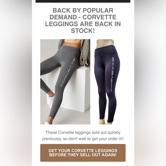 LADIES C8 CORVETTE LUNA LEGGINGS - Picture 3 of 3